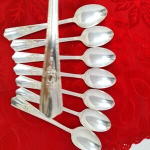 8X Tbsp Wallace MAYTIME Silverplate Harmony House Table Spoons